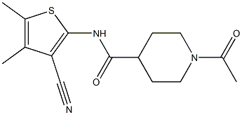 1-acetyl-N-(3-cyano-4,5-dimethylthiophen-2-yl)piperidine-4-carboxamide Struktur