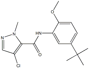 N-(5-tert-butyl-2-methoxyphenyl)-4-chloro-2-methylpyrazole-3-carboxamide Struktur