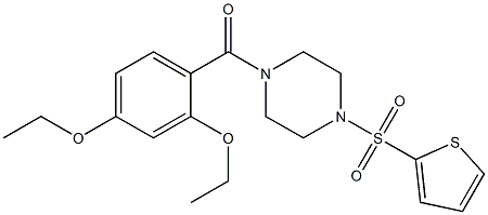 (2,4-diethoxyphenyl)-(4-thiophen-2-ylsulfonylpiperazin-1-yl)methanone Struktur