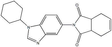 2-(1-cyclohexylbenzimidazol-5-yl)-3a,4,7,7a-tetrahydroisoindole-1,3-dione Struktur