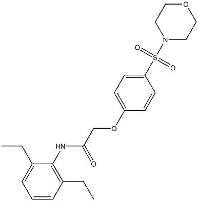 N-(2,6-diethylphenyl)-2-(4-morpholin-4-ylsulfonylphenoxy)acetamide Struktur