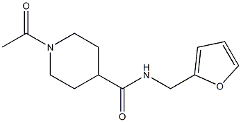 1-acetyl-N-(furan-2-ylmethyl)piperidine-4-carboxamide Struktur