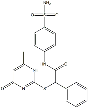 2-[(6-methyl-4-oxo-1H-pyrimidin-2-yl)sulfanyl]-2-phenyl-N-(4-sulfamoylphenyl)acetamide Struktur