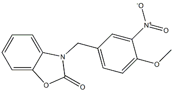 3-[(4-methoxy-3-nitrophenyl)methyl]-1,3-benzoxazol-2-one Struktur