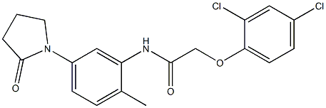 2-(2,4-dichlorophenoxy)-N-[2-methyl-5-(2-oxopyrrolidin-1-yl)phenyl]acetamide Struktur