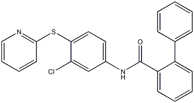 N-(3-chloro-4-pyridin-2-ylsulfanylphenyl)-2-phenylbenzamide Struktur