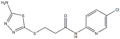 3-[(5-amino-1,3,4-thiadiazol-2-yl)sulfanyl]-N-(5-chloropyridin-2-yl)propanamide Struktur