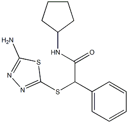 2-[(5-amino-1,3,4-thiadiazol-2-yl)sulfanyl]-N-cyclopentyl-2-phenylacetamide Struktur