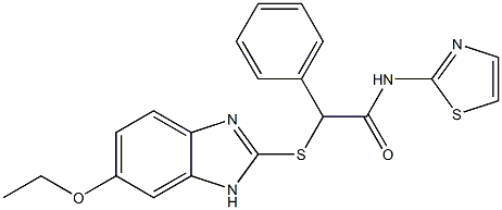 2-[(6-ethoxy-1H-benzimidazol-2-yl)sulfanyl]-2-phenyl-N-(1,3-thiazol-2-yl)acetamide Struktur