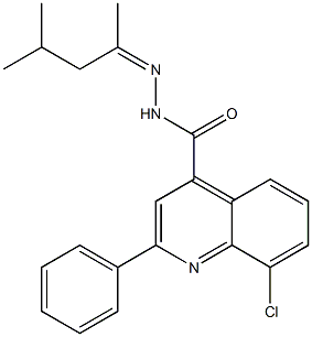 8-chloro-N-[(Z)-4-methylpentan-2-ylideneamino]-2-phenylquinoline-4-carboxamide Struktur