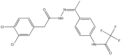 N-[4-[(Z)-N-[[2-(3,4-dichlorophenyl)acetyl]amino]-C-methylcarbonimidoyl]phenyl]-2,2,2-trifluoroacetamide Struktur