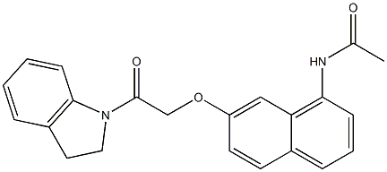 N-[7-[2-(2,3-dihydroindol-1-yl)-2-oxoethoxy]naphthalen-1-yl]acetamide Struktur