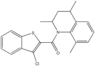 (3-chloro-1-benzothiophen-2-yl)-(2,4,8-trimethyl-3,4-dihydro-2H-quinolin-1-yl)methanone Struktur