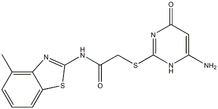 2-[(6-amino-4-oxo-1H-pyrimidin-2-yl)sulfanyl]-N-(4-methyl-1,3-benzothiazol-2-yl)acetamide Struktur