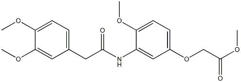 methyl 2-[3-[[2-(3,4-dimethoxyphenyl)acetyl]amino]-4-methoxyphenoxy]acetate Struktur