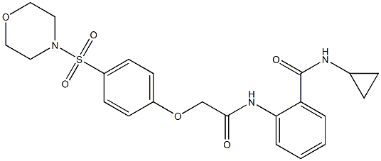 N-cyclopropyl-2-[[2-(4-morpholin-4-ylsulfonylphenoxy)acetyl]amino]benzamide Struktur