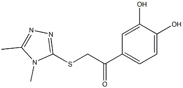 1-(3,4-dihydroxyphenyl)-2-[(4,5-dimethyl-1,2,4-triazol-3-yl)sulfanyl]ethanone Struktur