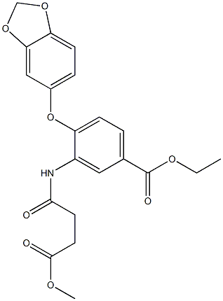 ethyl 4-(1,3-benzodioxol-5-yloxy)-3-[(4-methoxy-4-oxobutanoyl)amino]benzoate Struktur