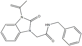 N-benzyl-2-(2-oxo-3-prop-1-en-2-ylbenzimidazol-1-yl)acetamide Struktur