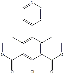 dimethyl 2-chloro-4,6-dimethyl-5-pyridin-4-ylbenzene-1,3-dicarboxylate Struktur