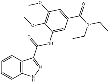 N-[5-(diethylcarbamoyl)-2,3-dimethoxyphenyl]-1H-indazole-3-carboxamide Struktur