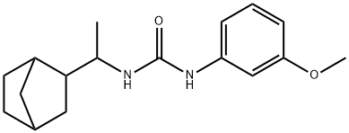 1-[1-(3-bicyclo[2.2.1]heptanyl)ethyl]-3-(3-methoxyphenyl)urea Struktur