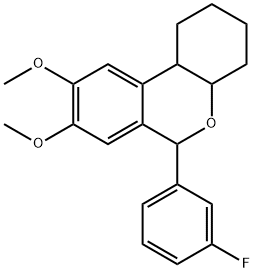 6-(3-fluorophenyl)-8,9-dimethoxy-2,3,4,4a,6,10b-hexahydro-1H-benzo[c]chromene Struktur