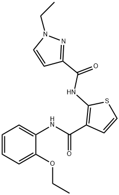 N-[3-[(2-ethoxyphenyl)carbamoyl]thiophen-2-yl]-1-ethylpyrazole-3-carboxamide Struktur