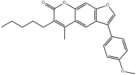 3-(4-methoxyphenyl)-5-methyl-6-pentylfuro[3,2-g]chromen-7-one Struktur