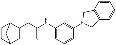 2-(3-bicyclo[2.2.1]heptanyl)-N-[3-(1,3-dihydroisoindol-2-yl)phenyl]acetamide Struktur