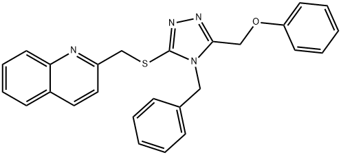 2-[[4-benzyl-5-(phenoxymethyl)-1,2,4-triazol-3-yl]sulfanylmethyl]quinoline Struktur