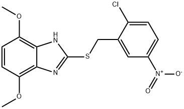 2-[(2-chloro-5-nitrophenyl)methylsulfanyl]-4,7-dimethoxy-1H-benzimidazole Struktur