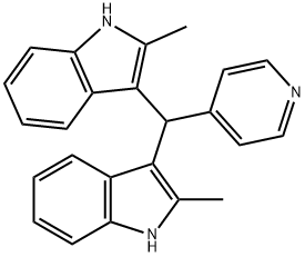 2-methyl-3-[(2-methyl-1H-indol-3-yl)-pyridin-4-ylmethyl]-1H-indole Struktur