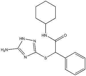 2-[(5-amino-1H-1,2,4-triazol-3-yl)sulfanyl]-N-cyclohexyl-2-phenylacetamide Struktur