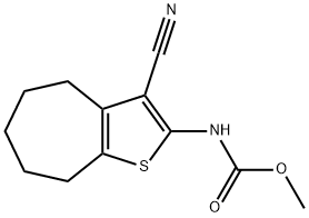 methyl N-(3-cyano-5,6,7,8-tetrahydro-4H-cyclohepta[b]thiophen-2-yl)carbamate Struktur