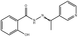 2-hydroxy-N-[(E)-1-pyridin-3-ylethylideneamino]benzamide Struktur