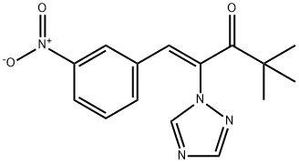 (Z)-4,4-dimethyl-1-(3-nitrophenyl)-2-(1,2,4-triazol-1-yl)pent-1-en-3-one Struktur