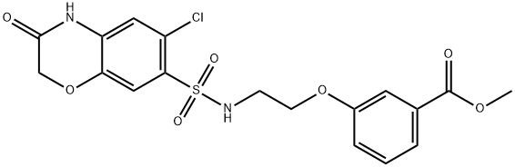 methyl 3-[2-[(6-chloro-3-oxo-4H-1,4-benzoxazin-7-yl)sulfonylamino]ethoxy]benzoate Struktur