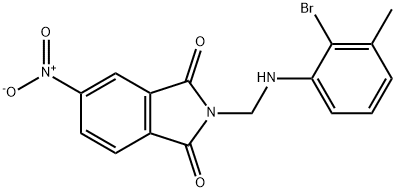 2-[(2-bromo-3-methylanilino)methyl]-5-nitroisoindole-1,3-dione Struktur