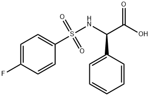 (2R)-2-[(4-fluorophenyl)sulfonylamino]-2-phenylacetic acid Struktur