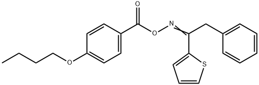 [(E)-(2-phenyl-1-thiophen-2-ylethylidene)amino] 4-butoxybenzoate Struktur