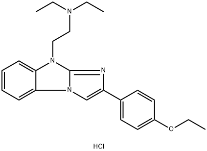 2-[2-(4-ethoxyphenyl)imidazo[1,2-a]benzimidazol-4-yl]-N,N-diethylethanamine dihydrochloride Struktur