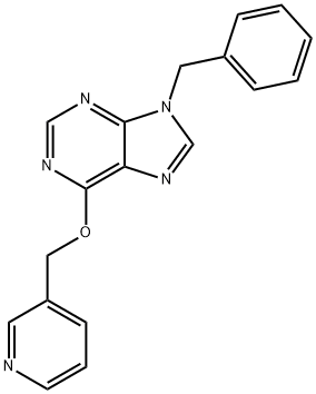 9-benzyl-6-(pyridin-3-ylmethoxy)purine Struktur