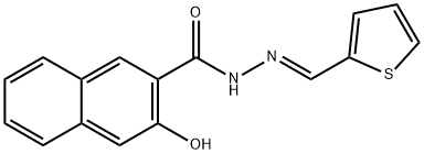 3-hydroxy-N-[(E)-thiophen-2-ylmethylideneamino]naphthalene-2-carboxamide Struktur