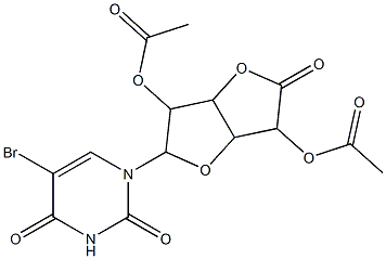 [6-acetyloxy-2-(5-bromo-2,4-dioxopyrimidin-1-yl)-5-oxo-3,3a,6,6a-tetrahydro-2H-furo[3,2-b]furan-3-yl] acetate Struktur