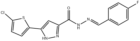 5-(5-chlorothiophen-2-yl)-N-[(E)-(4-fluorophenyl)methylideneamino]-1H-pyrazole-3-carboxamide Struktur