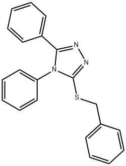 3-benzylsulfanyl-4,5-diphenyl-1,2,4-triazole Struktur