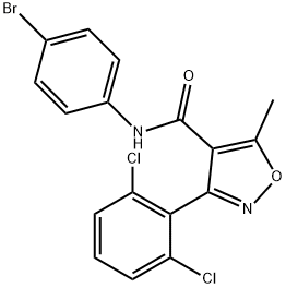 N-(4-bromophenyl)-3-(2,6-dichlorophenyl)-5-methyl-1,2-oxazole-4-carboxamide Struktur