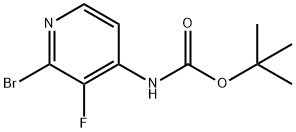 (2-Bromo-3-fluoro-pyridin-4-yl)-carbamic acid tert-butyl ester Struktur