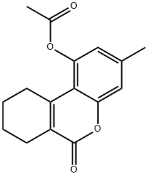 (3-methyl-6-oxo-7,8,9,10-tetrahydrobenzo[c]chromen-1-yl) acetate Struktur